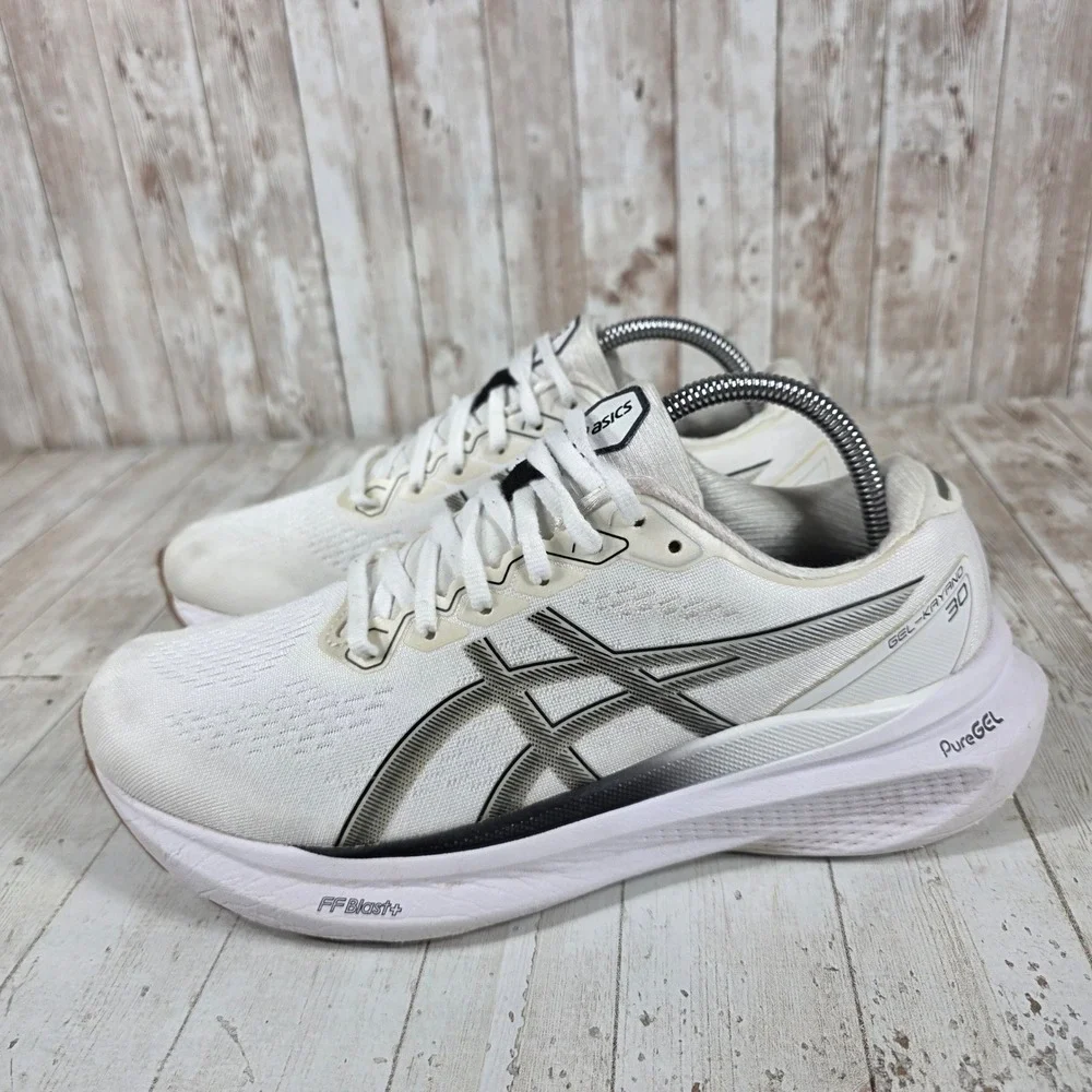 ASICS GEL-Kayano 30 Womens Running Shoes White Black Gum 1012B615 Size 10